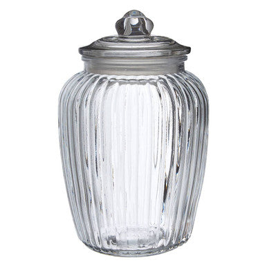 Abbie Clear Glass Fluted Storage Jar 2280ml