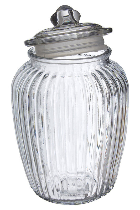 Abbie Clear Glass Fluted Storage Jar 2280ml