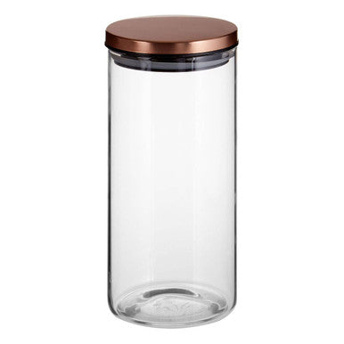Glass Storage Jar with  Rose Gold Lid 1300ml | Freska