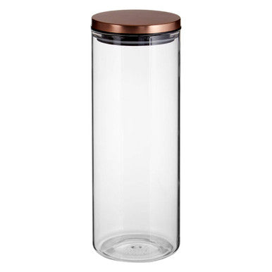 Glass Storage Jar with Rose Gold Lid  1600ml | Freska
