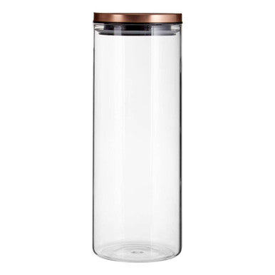 Glass Storage Jar with Rose Gold Lid  1600ml | Freska
