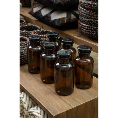 Apothecary Amber Glass Large Reagent Bottle with Lid 1000ml