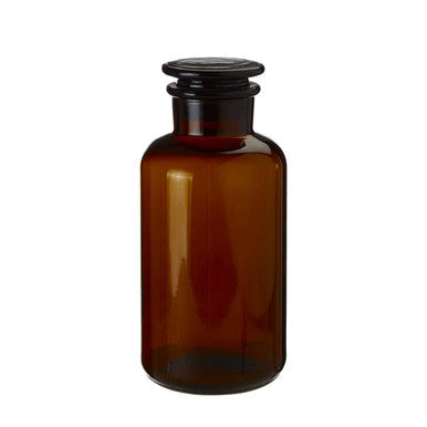 Apothecary Amber Glass Medium Reagent Bottle with Lid 500ml