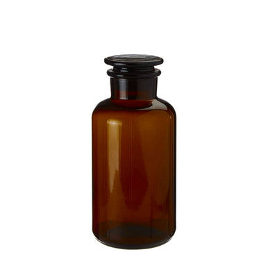 Apothecary Amber Glass Small Reagent Bottle with Lid 250ml