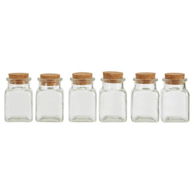 Set of 6 Square Small Glass Jars | Tromso