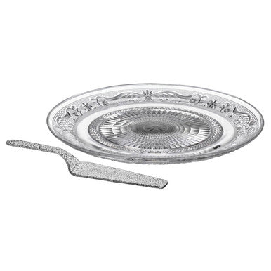 Clear Glass Cake Plate and Slice | Molly