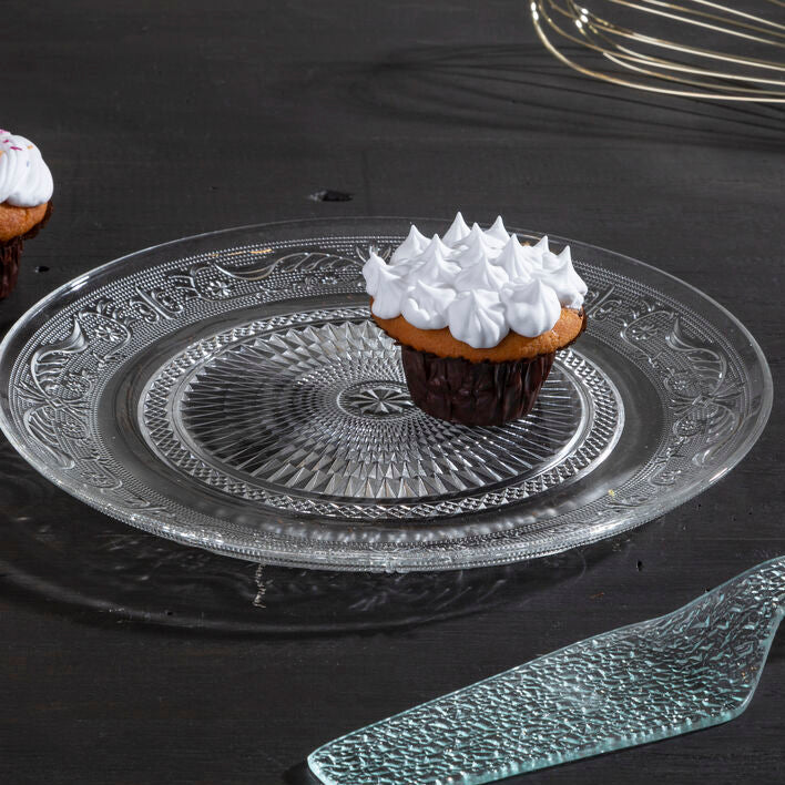 Clear Glass Cake Plate and Slice | Molly