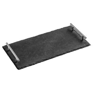 Preto Tray with Stainless Steel Handles | Slate