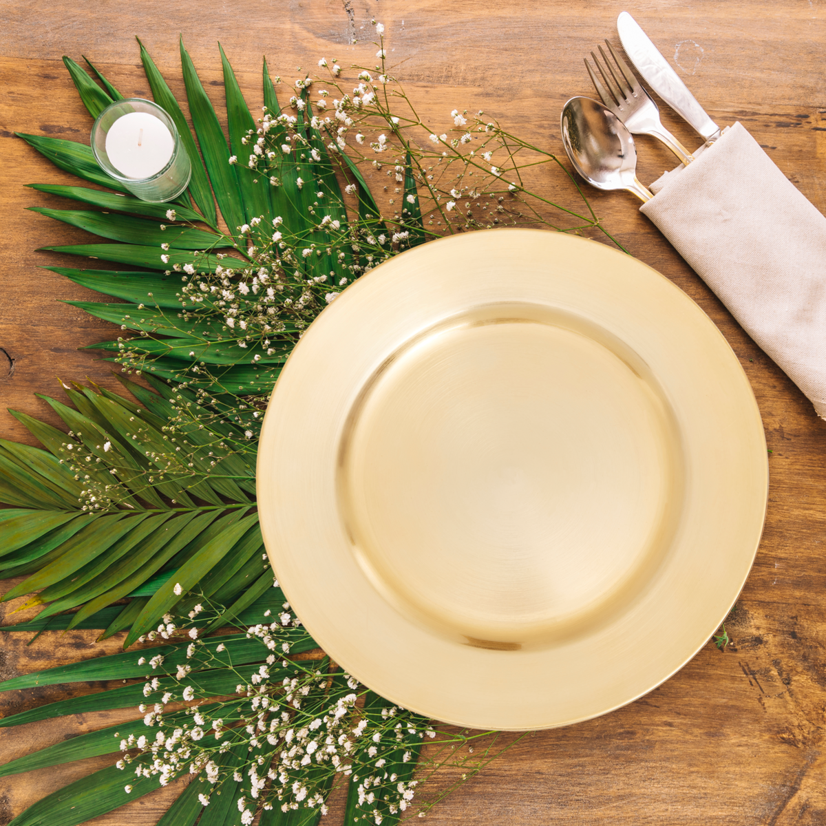 Flat Gold  Charger Plate | Dia