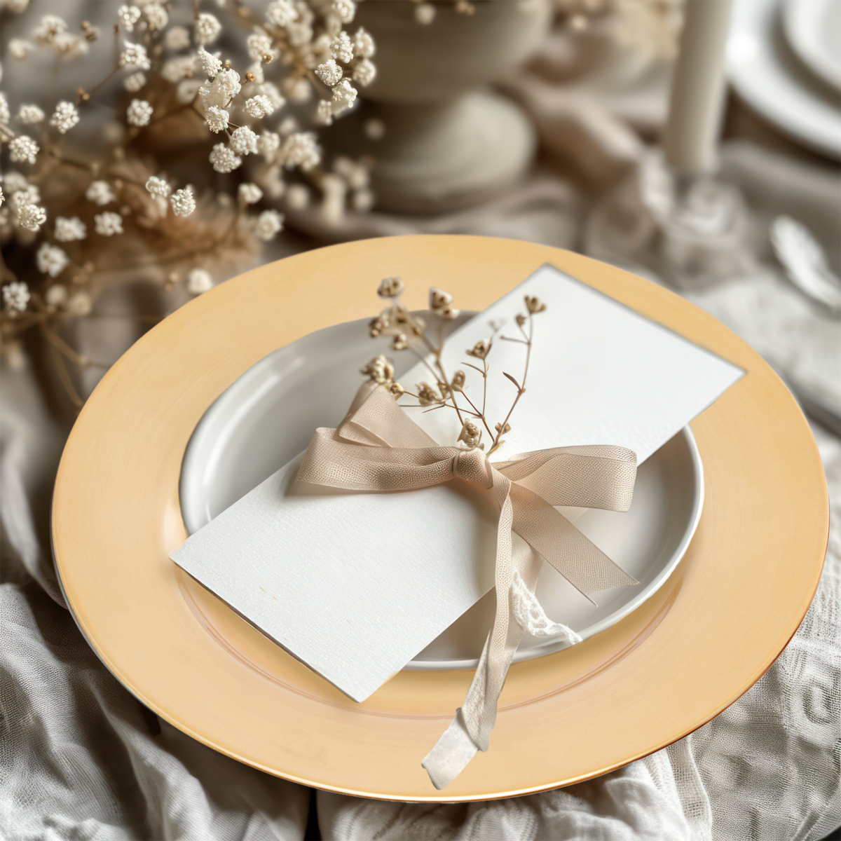 Flat Gold  Charger Plate | Dia