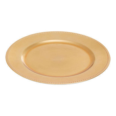 Gold Charger Plate with Dotted Rim | Dia