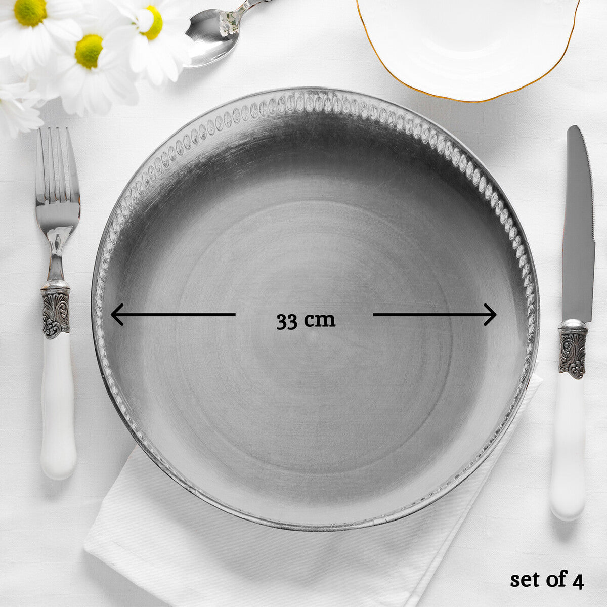 Silver Decorative Charger Plate | Radiance