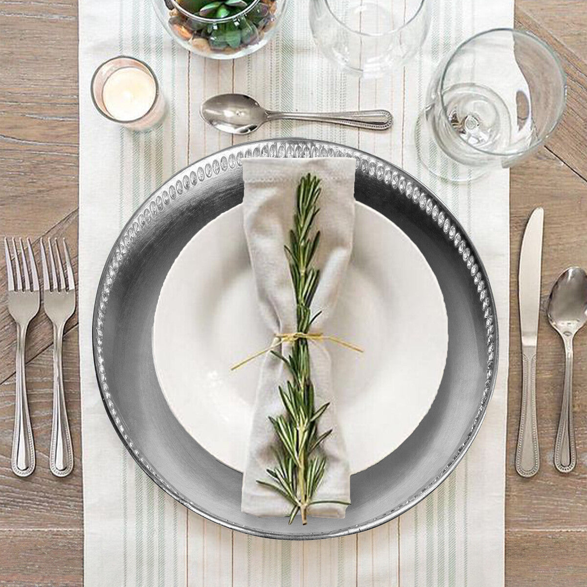Silver Decorative Charger Plate | Radiance