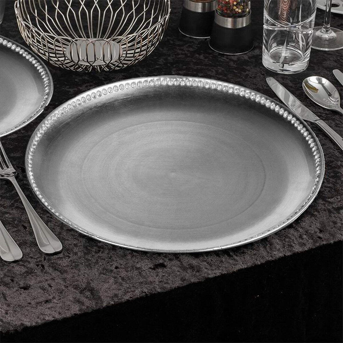 Silver Decorative Charger Plate | Radiance
