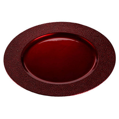 Red Pebble Effect Charger Plate | Paxton