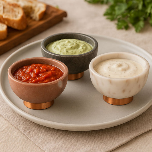 Set of 3 Marble Dipping Bowls | Monzaro