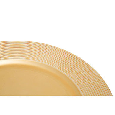 Gold Charger Plate with Ribbed Rim | Dia