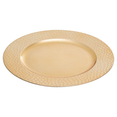 Gold Charger Plate with Hammered Rim | Dia