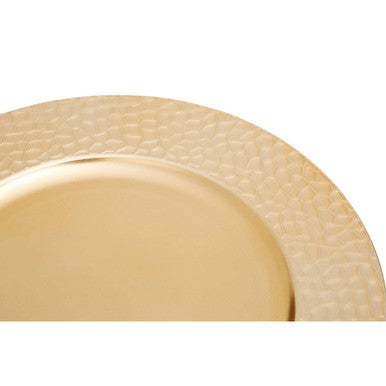 Gold Charger Plate with Hammered Rim | Dia