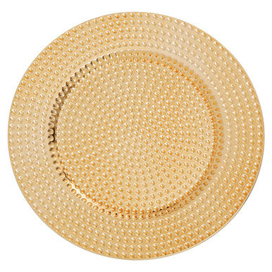 Gold Finish Hammered Effect Charger Plate | Dia