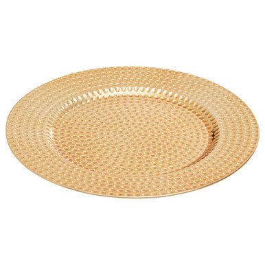 Gold Finish Hammered Effect Charger Plate | Dia