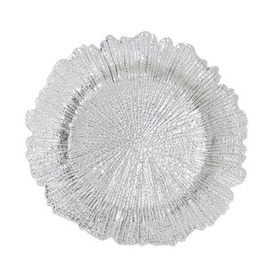 Silver Finish Reef Charger Plate | Dia