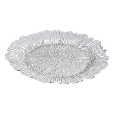Silver Finish Reef Charger Plate | Dia