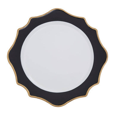 White and Black Scalloped Charger Plate | Dia