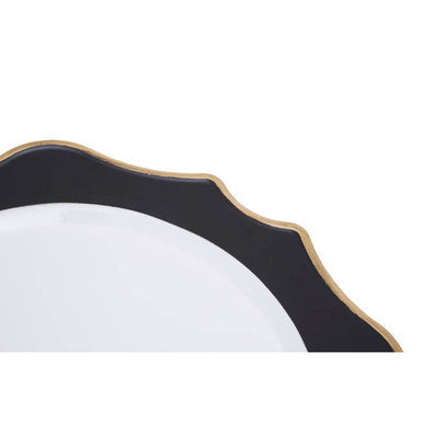 White and Black Scalloped Charger Plate | Dia