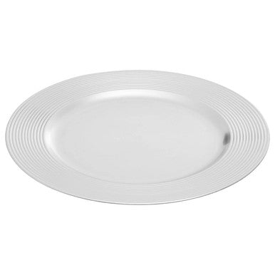 Silver Finish Ribbed Charger Plate | Dia