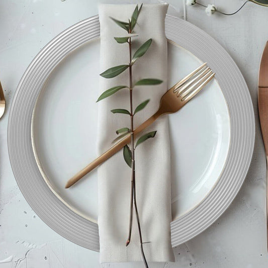 Silver Finish Ribbed Charger Plate | Dia