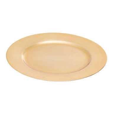 Gold Finish Flat Style Charger Plate | Dia