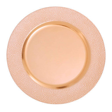 Rose Gold Pebble Effect Charger Plate | Dia