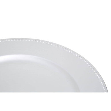 Silver Finish Dotted Charger Plate | Dia