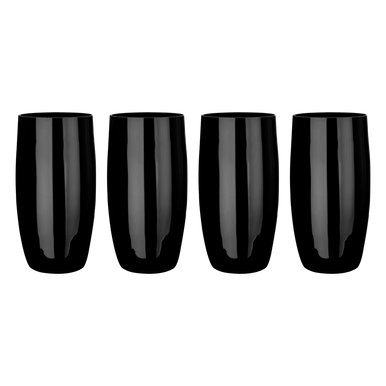 Set Of Four Hi Ball Black Glasses | Black Glassware