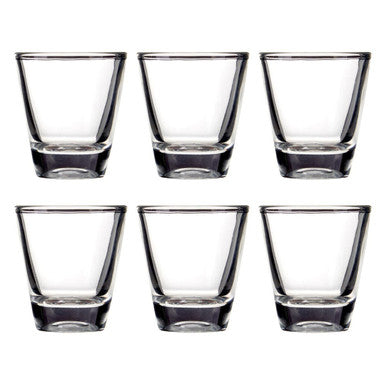 Set of 6 Clear Shot Glasses 25ml | Euri