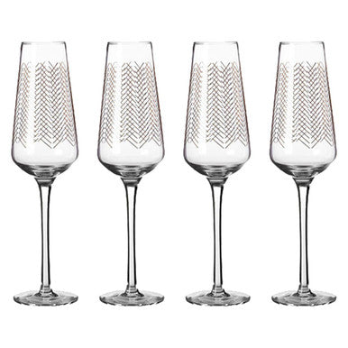 Set of Four Champagne Glasses | Jazz