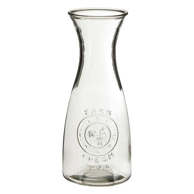 Clear Glass Embossed Farm Fresh Design 1000Ml Carafe | Dayla