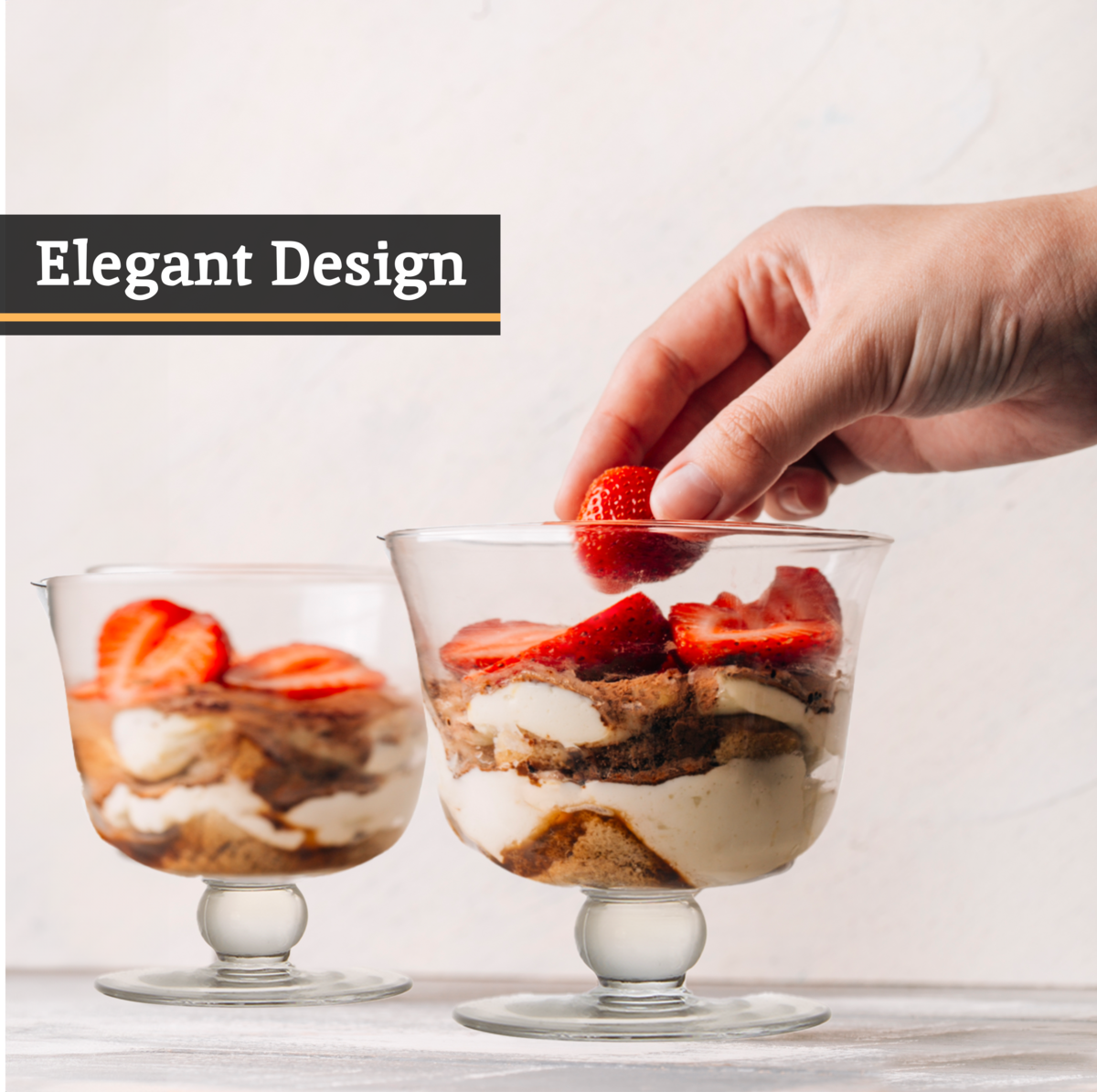 Set of 4 Glass Dessert Bowls | Molly