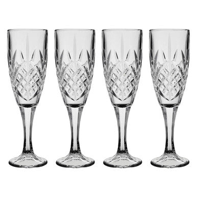Set Of 4 Crystal  Champagne Glasses | Beaufort