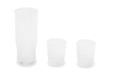 Ribbed Glass and Jug Three Piece Set | Juno