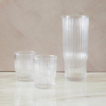 Ribbed Glass and Jug Three Piece Set | Juno
