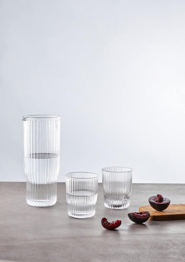 Ribbed Glass and Jug Three Piece Set | Juno