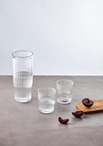Ribbed Glass and Jug Three Piece Set | Juno