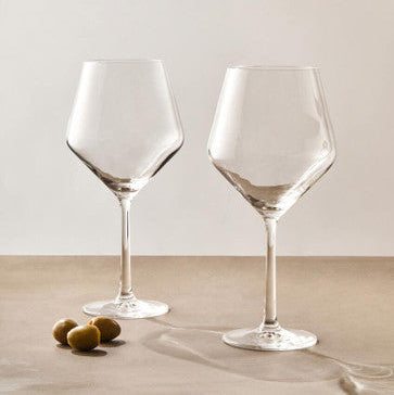 Ada Set of 2 Burgundy Crystal Glasses 680ml