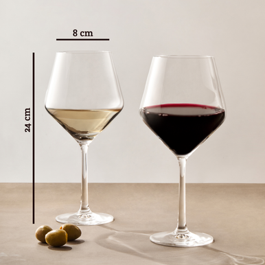 Ada Set of 2 Burgundy Crystal Glasses 680ml