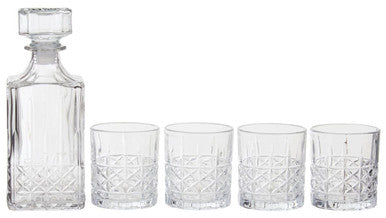 Diamond Pattern Decanter with Four Glasses | Dayla