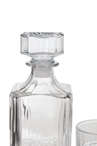 Diamond Pattern Decanter with Four Glasses | Dayla