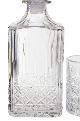Diamond Pattern Decanter with Four Glasses | Dayla