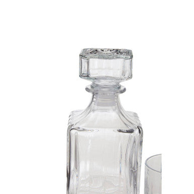 Ribbed Pattern Decanter with Four Glasses | Dayla